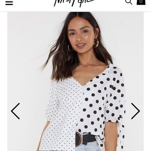 Nasty Gal Polka Dot Tie Top